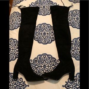 Kaitlyn Pan over the knee suede black boots